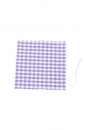 Deckchen 120mm lila/weiss kariert quadratisch, Stoff inkl. Textilschlaufe natur